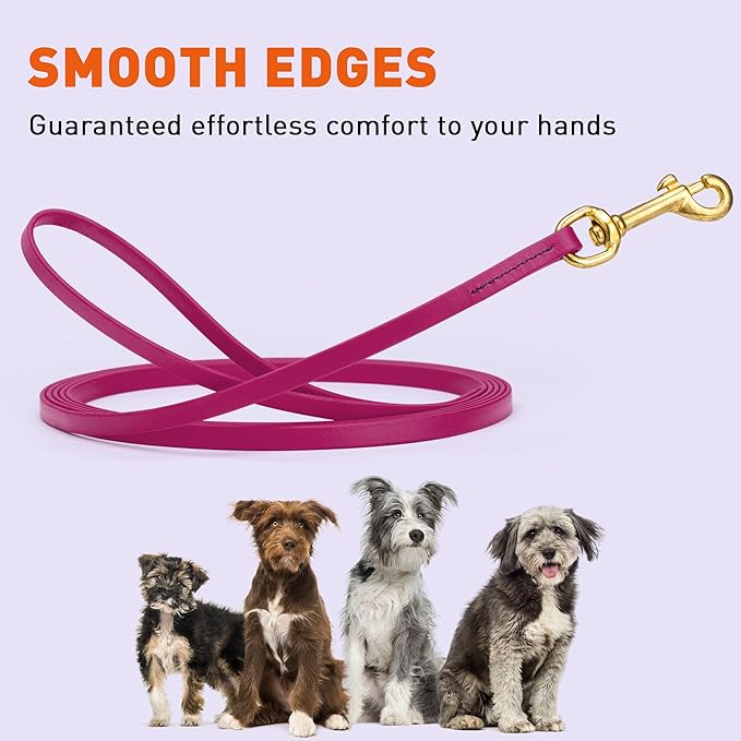 Viper Biothane K9 Working Dog Leash Waterproof Lead for Tracking Training Schutzhund Odor-Proof Long Line with Solid Brass Snap for Puppy Medium and Large Dogs, 20ft Magenta Pink