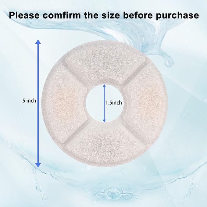 4/12/16 Pack Cat Water Fountain Filters, Cirfifth Triple Filtration System Pet Cat Fountain Filter Replacement for 84oz/2.5L Automatic Cat Fountain (16 Pack)