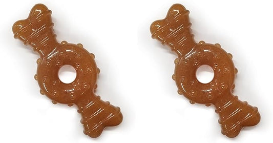 Nylabone Ring Bone Chew Toy for Puppies, Puppy Teething Toys, Puppy Enrichment Toys, Chicken Flavor, X-Small Dogs - Up to 15 lbs, 1 Count (Pack of 2)