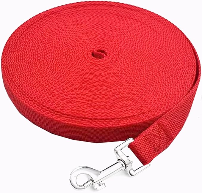 SALO Nylon Training Dog Leash for Small Medium Large Dogs, 3/4 Inch Wide, 20ft 30ft 40ft 50ft Long Leash Dog/Puppy Lead for Obedience Recall Training, Camping, or Backyard