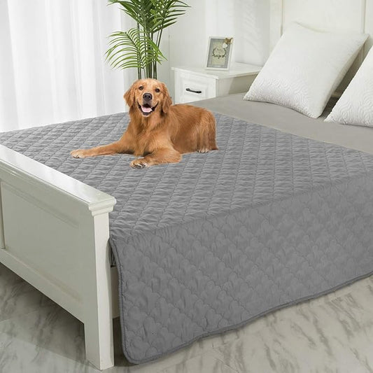 SPXTEX Dog Bed Cover Washable Pee Pads Dog Blankets for Puppy Large Dog Cat,Sofa Reversible Changing Pad Reusable 1 Piece（82"x102",Dark Grey+Grey）