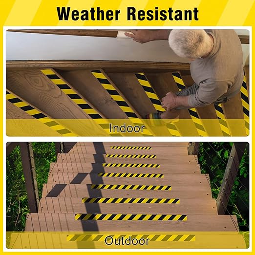 S&X Black/Yellow Anti Slip Tape 3" x 33 FT, Heavy-Duty Grip Tape for Stairs Outdoor Waterproof Safety Non Skid Roll High Traction Non Slip Strip with Hard-Wearing Surface