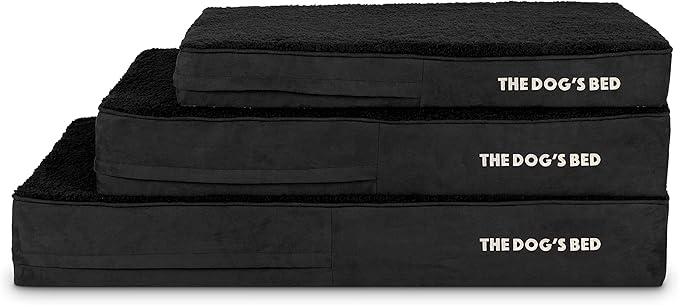 The Dog’s Bed Orthopedic Memory Foam Dog Bed Mattress, Plush Fabric, Black Plush, L, 6-Inch