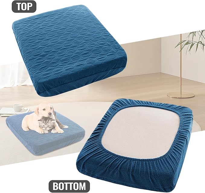 Nanbowang Waterproof Dog Bed Pillow Quilted, Easy to Remove, Washable Pet Hair, Lovely Puppy Bed Cover for Dog/Cat, 32x40x6, Peacock Green