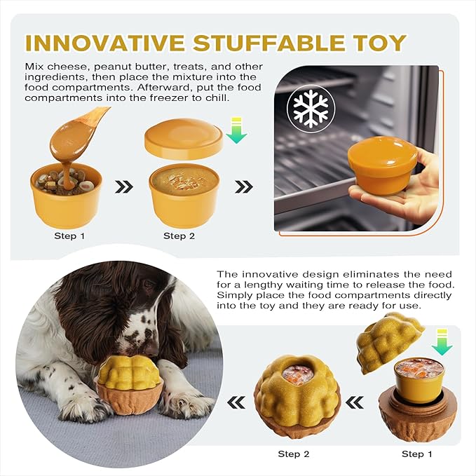 KADTC 3-in-1 Durable Dog FrostLick Toy,U.S. Brand & Design,Long-Lasting,Large Capacity Fillable Treat Ball, Freeze-and-Play Lick Cup & Food Dispenser, Indestructible Chew Toy for Dogs Boredom Buster