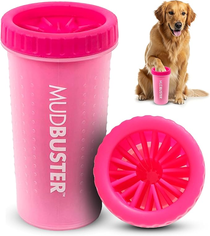 Dexas MudBuster Portable Dog Paw Cleaner, Pink Large Pet Supplies and Accessories