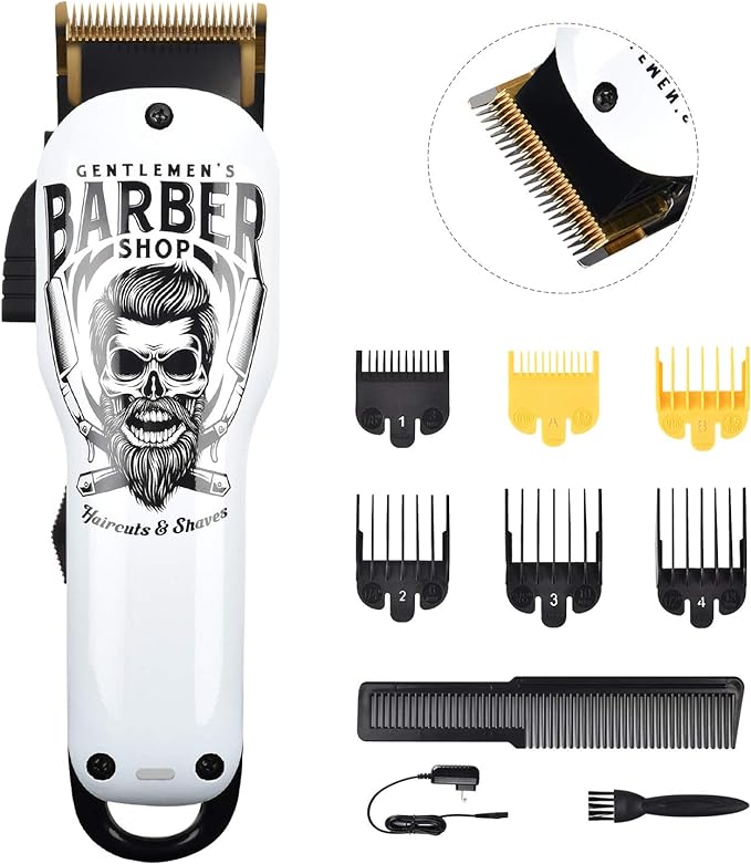 BESTBOMG® Updated Professional Hair Clippers Cordless Hair Haircut Kit Rechargeable 2000mAh Hair Beard Trimmer Haircut Grooming Kit with 6 Guide Combs & for Men/Father/Husband/Boyfriend