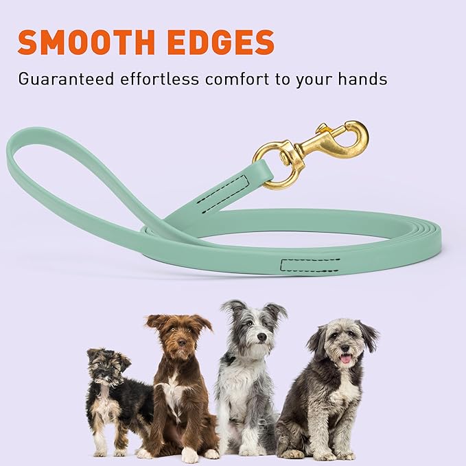 Viper Biothane K9 Working Dog Leash Waterproof Lead for Tracking Training Schutzhund Odor-Proof Long Line with Solid Brass Snap for Puppy Medium and Large Dogs, 33ft Sage Green