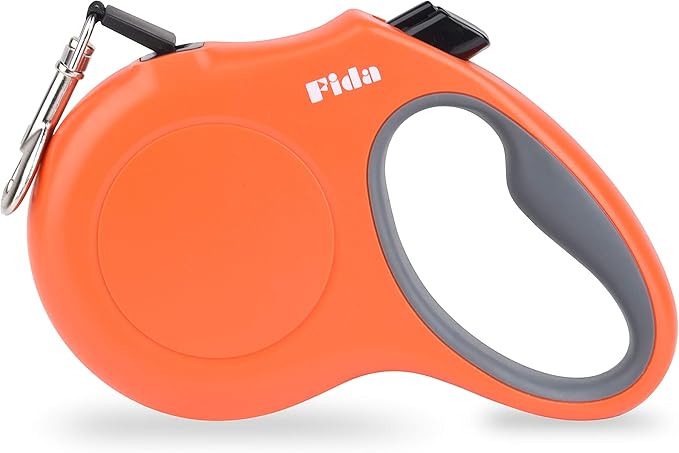 Fida Retractable Dog Leash, 16ft Heavy Duty Pet Walking Leash for Small Dog or Cat up to 26 lbs, Tangle Free. One-Hand Brake (Small,Orange)