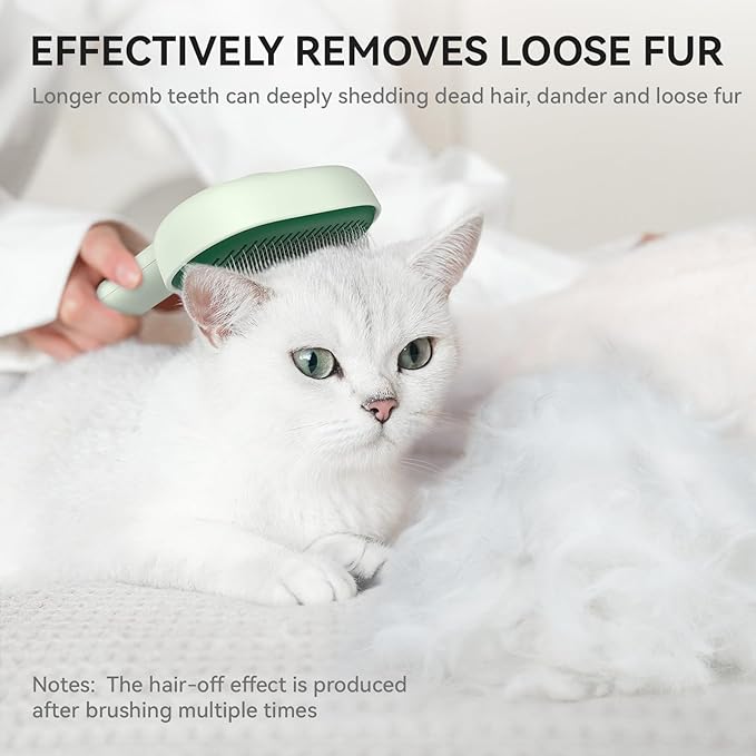 aumuca Cat Brush for Shedding, Cat Brushes for Indoor Cats, Horses Grooming Deshedding Brush for Dog Kitten Horse Massage Removes Loose Fur, Forest Green