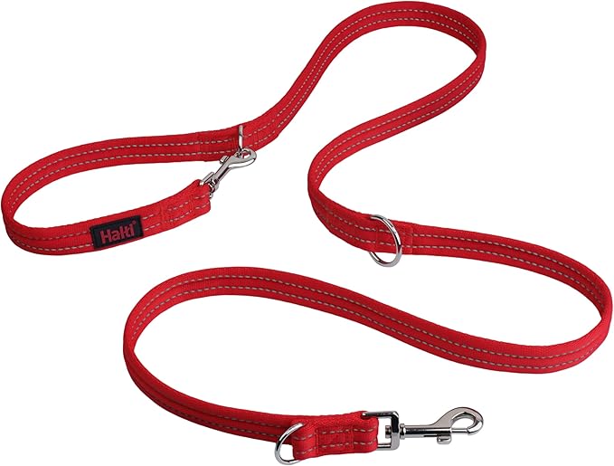 Halti Training Leash - Multifunctional Double-Ended Dog Leash, Ideal for Anti-Pulling Dog Training. Lightweight, Soft & Durable. Suitable for Medium to Large Dogs & Puppies (Size Large, Red, 2m)