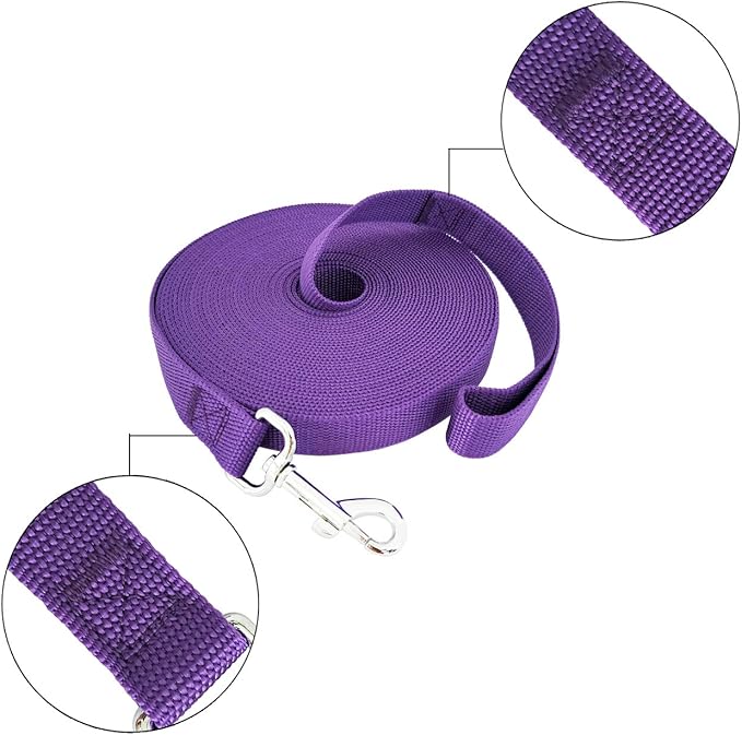 SALO Nylon Training Dog Leash for Small Medium Large Dogs, 3/4 Inch Wide, 20ft 30ft 40ft 50ft Long Leash Dog/Puppy Lead for Obedience Recall Training, Camping, or Backyard