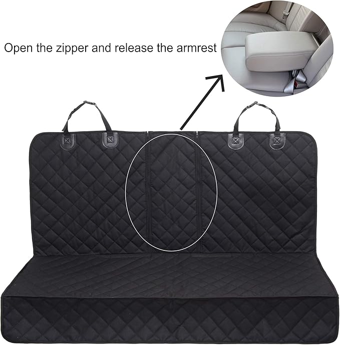 Dog Seat Cover, 100% Waterproof Bench Seat Cover Protector Scratch Proof Nonslip Durable Soft Pet Back Seat Covers for Cars Trucks & SUV