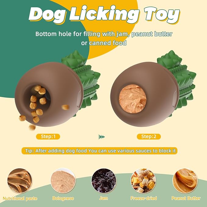 Dog Chew Toys Toothbrush Stick Teeth Cleaning Brush Dental for Medium Large Dog, Puppy Christmas,Easter Birthday Gifts,Outdoor Dog Squeaky Toys for Aggressive Chewers Tough Toys Interactive