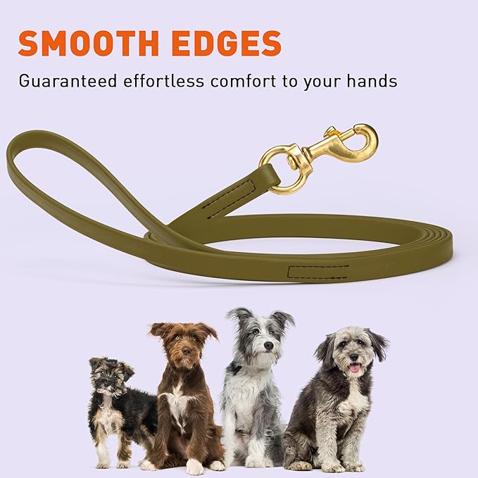 Viper Biothane K9 Working Dog Leash Waterproof Lead for Tracking Training Schutzhund Odor-Proof Long Line with Solid Brass Snap for Puppy Medium and Large Dogs, 20ft Olive Drab Green