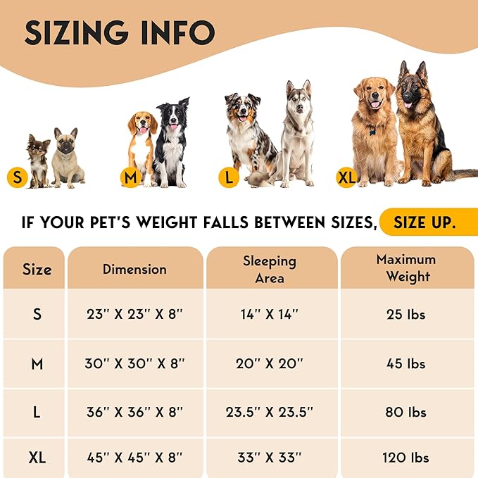 PetJett Calming Dog Beds Large Sized Dog - 36'' Round Bed, Anti-Slip & Washable Super Soft Donut Bed, Fluffy Faux Fur Anti-Anxiety Premium Comfort Pet Bed, Fits Dogs up to 80 lbs - Brown