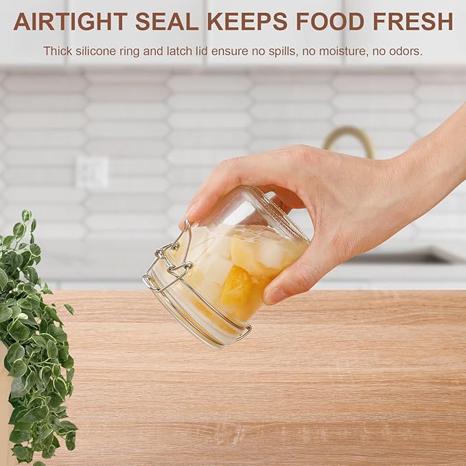 12 Pack Spice Jars, 8 oz Glass Containers with Airtight Lids, Small Herb Jars with Labels for Kitchen Storage