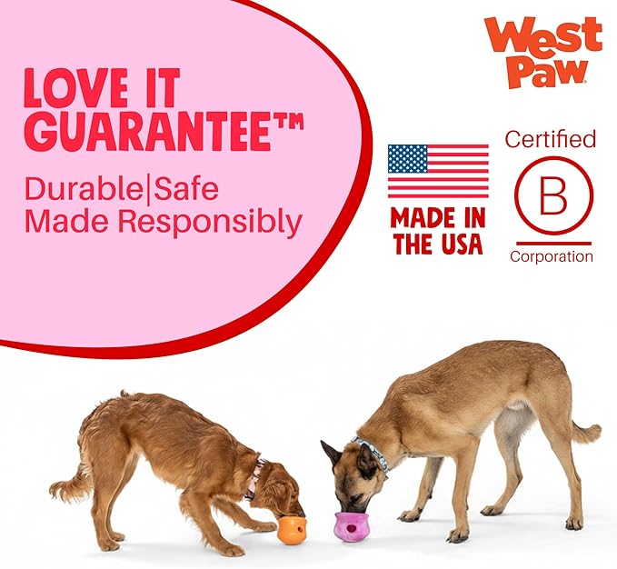WEST PAW Zogoflex Toppl Interactive Treat Dispensing Puzzle Dog Toy for Mental Stimulation & Enrichment-Holds Kibble & Treats-Lickable, Freezable & Dishwasher Safe-Made in USA-XL-Candy Swirl