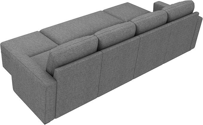 HONBAY Modular Sectional Sleeper Sofa Bed, Sectional Couch with Pull Out Bed U Shaped Modular Couch with Storage Ottoman for Living Room, Dark Grey