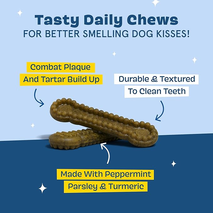 Barkbox Bright Durable Dental Chew Sticks for Dogs - Made for Tough Chewers, Medium Breeds (15 Chews)