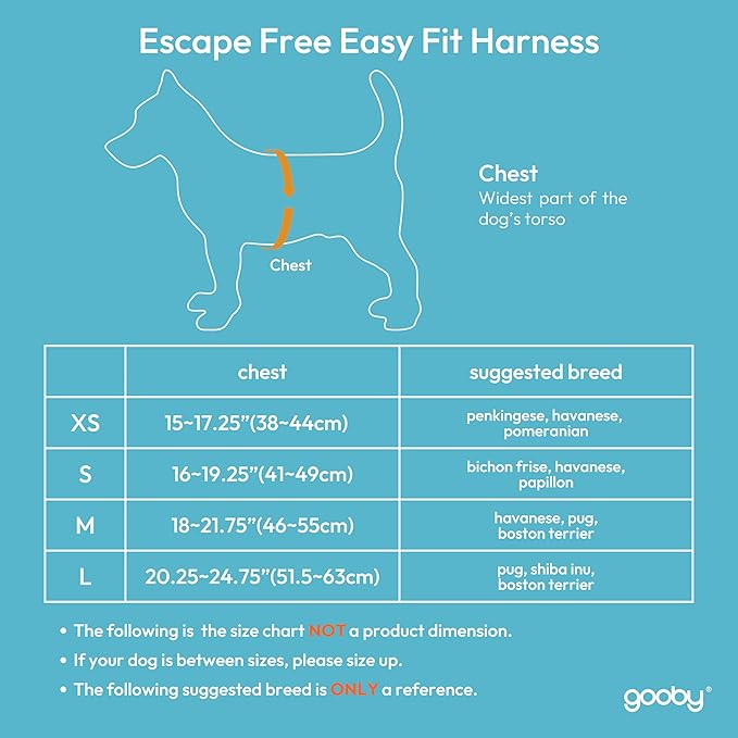 Gooby Escape Free Easy Fit Harness - Black, X-Small No Pull Step-in Patented Small Dog with Quick Release Buckle Perfect On The Go for Dogs or Medium (04602-BLK-XS)