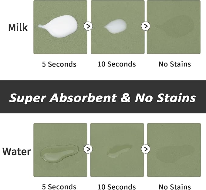 Dog Food Mat - Absorbent Cat Mat for Food and Water, No Stains Pet Feeding Bowl Mat, Easy to Clean Pet Placemats, Quick Dry Dog Water Dispenser Mat for Messy Drinkers | Green 24"x36"