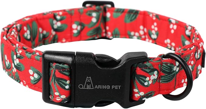 ARING PET Christmas Dog Collar Cute Red Dog Collar, Adjustable Cotton Christmas Small Dog Collars Puppy Collar for Small Medium Large Dogs
