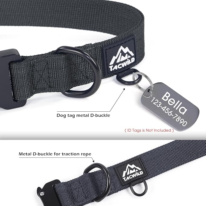 Dog Collar for Large Dogs - Adjustable, Chew Proof Nylon Collar with Metal Quick Release Buckle and D-Ring for Dog Tags (New York Afterlight, XL(1.5''Width, Fit 15''-23''))