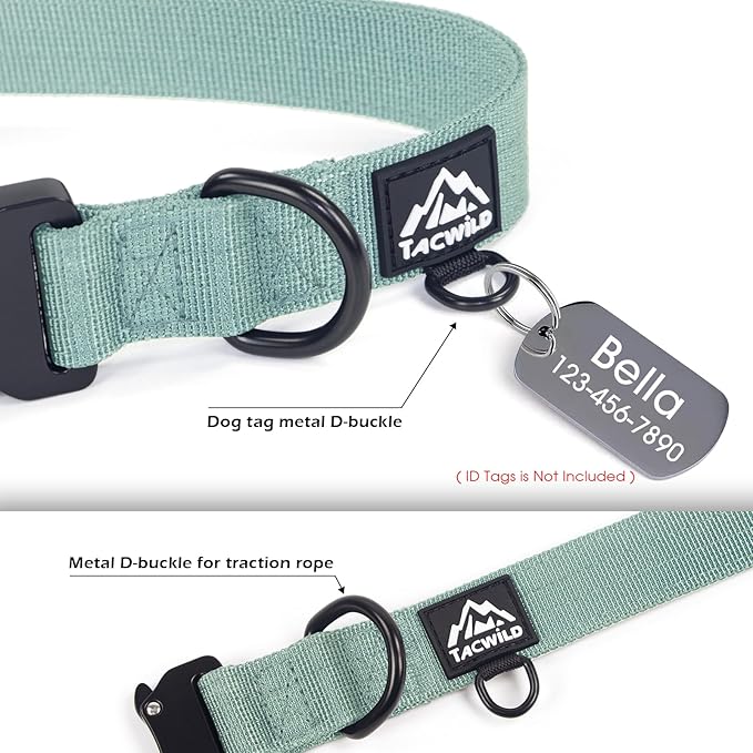 Dog Collar for Large Dogs - Adjustable, Chew Proof Nylon Collar with Metal Quick Release Buckle and D-Ring for Dog Tags (Florida Seaside)
