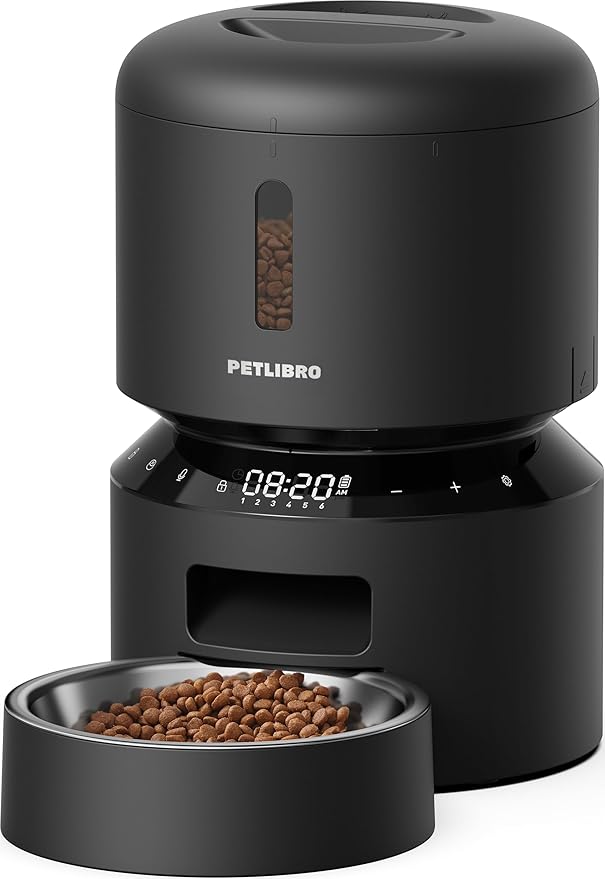 PETLIBRO Automatic Cat Feeder – 3L Programmable Pet Food Dispenser with Airtight Storage, Timed Portion Control, Voice Meal Call & Dual Power Supply, Clog-Free Healthy Feeding for Cats & Small Dogs