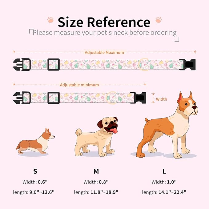 Christmas Dog Collar,Adjustable Cute Puppy Collar with Snowman Patterned Design for Small Medium Large Dogs,Soft and Fancy Pet Collar with Safety Buckle for Girl Boy Dogs (Pink Snowman, S)