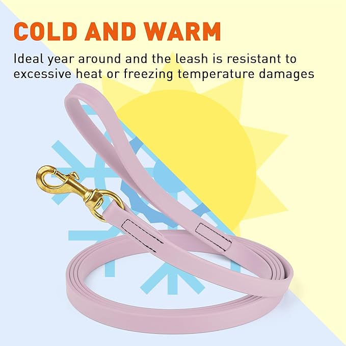 Viper Biothane K9 Working Dog Leash Waterproof Lead for Tracking Training Schutzhund Odor-Proof Long Line with Solid Brass Snap for Puppy Medium and Large Dogs, 20ft Pastel Purple