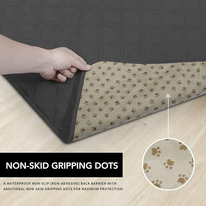 Easy-Going 100% Waterproof Dog Bed Cover, Non-Slip Pet Blanket for Furniture, Washable Couch Cover, Repleasement Sofa Cover (40X50 in, Dark Gray)