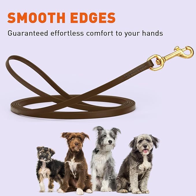 Viper Biothane K9 Working Dog Leash Waterproof Lead for Tracking Training Schutzhund Odor-Proof Long Line with Solid Brass Snap for Puppy Medium and Large Dogs, 10ft Dark Chocolate Brown