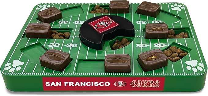 Pets First NFL SAN Francisco 49ERS Puzzle, Interactive Dog Treat Puzzle Toy