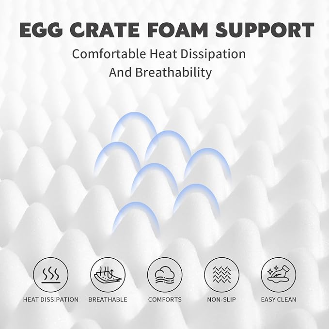 Dog Beds Waterproof Medium/Large Sized XL Foam Pet Beds Removable Washable Cover Dog Sofa Egg Crate Foam Support with Zipper Bottom Bolster Deluxe Plush Mat (Grey+38.2x27.5x3.5in)