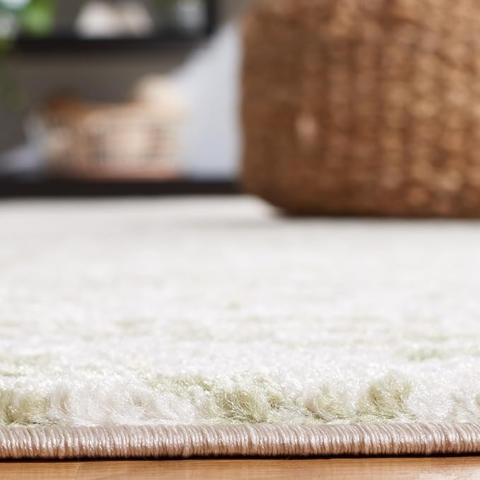 SAFAVIEH Tulum Collection Area Rug - 5'3" x 7'6", Ivory & Sage, Moroccan Boho Tribal Design, Non-Shedding & Easy to Clean, Ideal for Living Room, Bedroom, Dining Space (TUL272H)