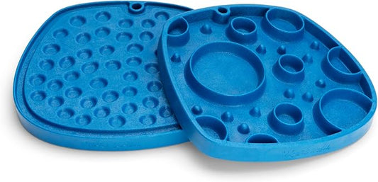 West Paw Seaflex Bubbles Feast Mat – All-in-One, Slow Feeder, Lick Mat – Encourages Foraging & Food Exploration - Engages Picky Eaters & Slow Feeding - Versatile – Easy to Clean, Non-Toxic - Marine