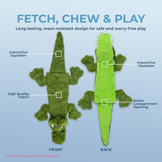 Best Pet Supplies Squeaky Dog Toys with Soft Durable Fabric for Small, Medium and Large Pets Interactive Toy for Indoor Play, Supports Active Biting and Play - 1Wild Duck, Alligator, Large
