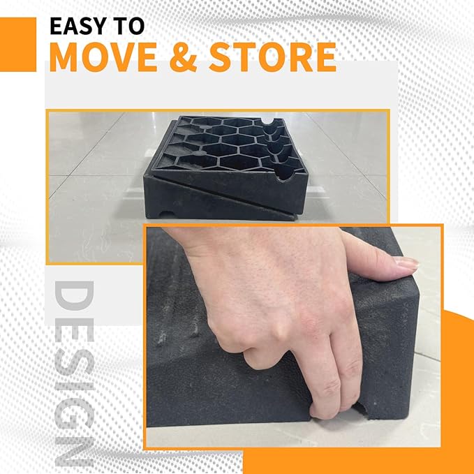3.9" Rise 2pack Rubber Curb Ramps for Driveway Doorway Shed Threshold Wheelchair, Truck Car Motorcycle Bike Cart Lawn Mowers Angled Step Entry in Ramp, 7000lbs Heavy Duty Powersports Loading Ramp
