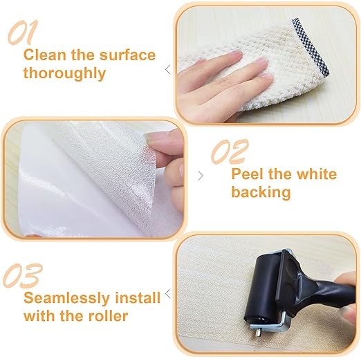 Qingluan Anti Slip Tape, Non Slip Stair Tape for Steps Indoor Waterproof, Clear Safety Slip Traction Grip Tape for Tubs, Stairs, Boats (Transparent, 2 Inch x 33 Feet)