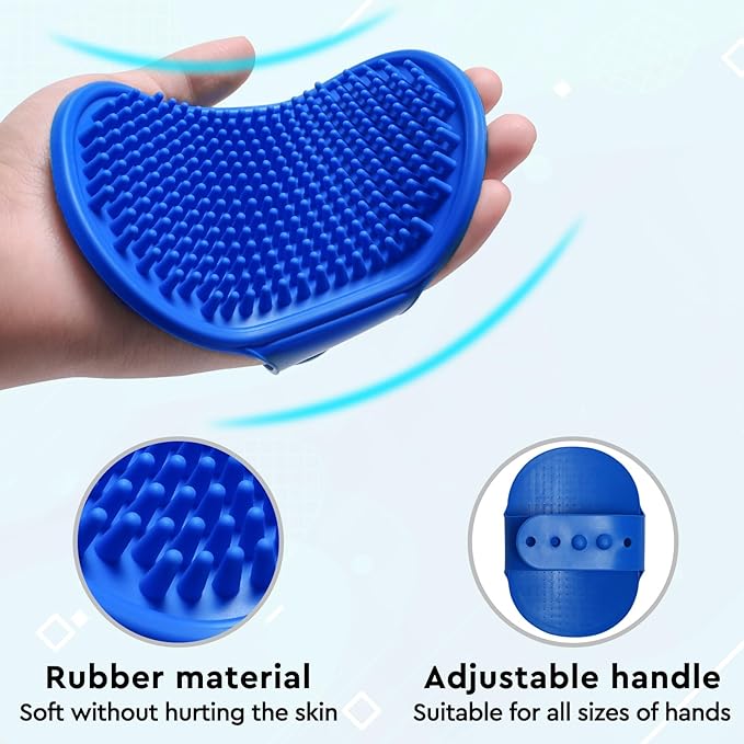 GJEASE Cat Grooming Glove Brush,Self-Cleaning Slicker Pet Brush for Short and Long Haired Pets,Dog Bath Brush for Shedding and Grooming,Removes Loose Hair and Tangles,Promote Circulation