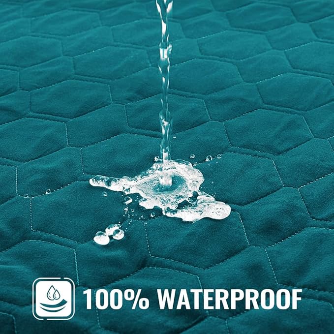 nanbowang Waterproof Dog Bed Covers Replacement Washable Pet Hair Easy to Remove, Dog Pillow Cover Quilted, Pet Bed Cover Lovely Puppy Bed Cover for Dog/Cat 32x44 Peacock
