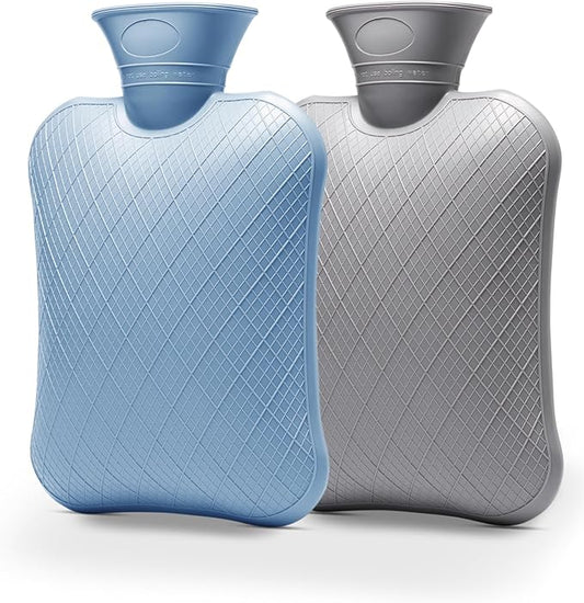 FORICOM Extra Large Hot Water Bottles for Pain Relief.2packs,2L Hot Water Bag for Back Pain, Heating Pad 2Liter, Hot and Cold Therapy.Bpa Free