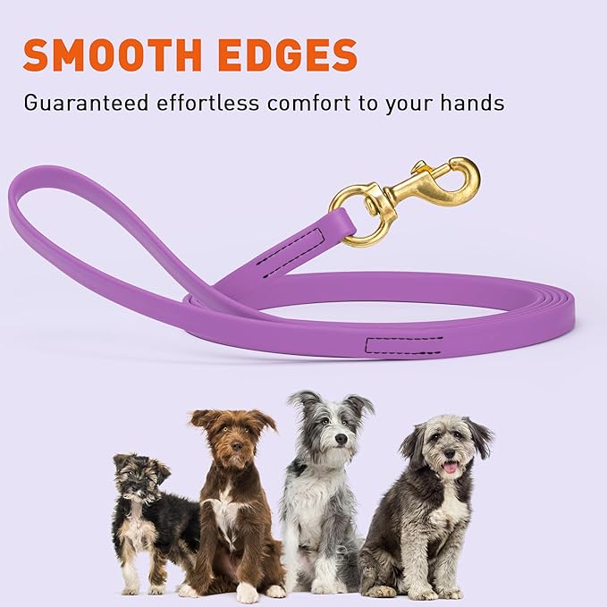 Viper Biothane K9 Working Dog Leash Waterproof Lead for Tracking Training Schutzhund Odor-Proof Long Line with Solid Brass Snap for Puppy Medium and Large Dogs, 20ft Amethyst Purple