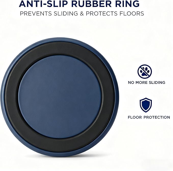 Dog Bowls, Stainless Steel Dog Food and Water Bowl for Small to Large Breed, Anti-Slip, Dishwasher Safer, Rust-Resistant, Easy to Clean, Weighted Durable Metal Bowl (Navy, 40 oz)