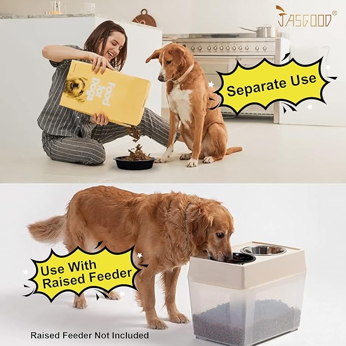 JASGOOD Large Dog Feeder Slow Eating Pet Bowl for Raised Pet Feeders Preventing Choking Food Water Bowl Elevated Diners Replacement Bowl (Black,Large,Fit Opening 8.9"-9.25")