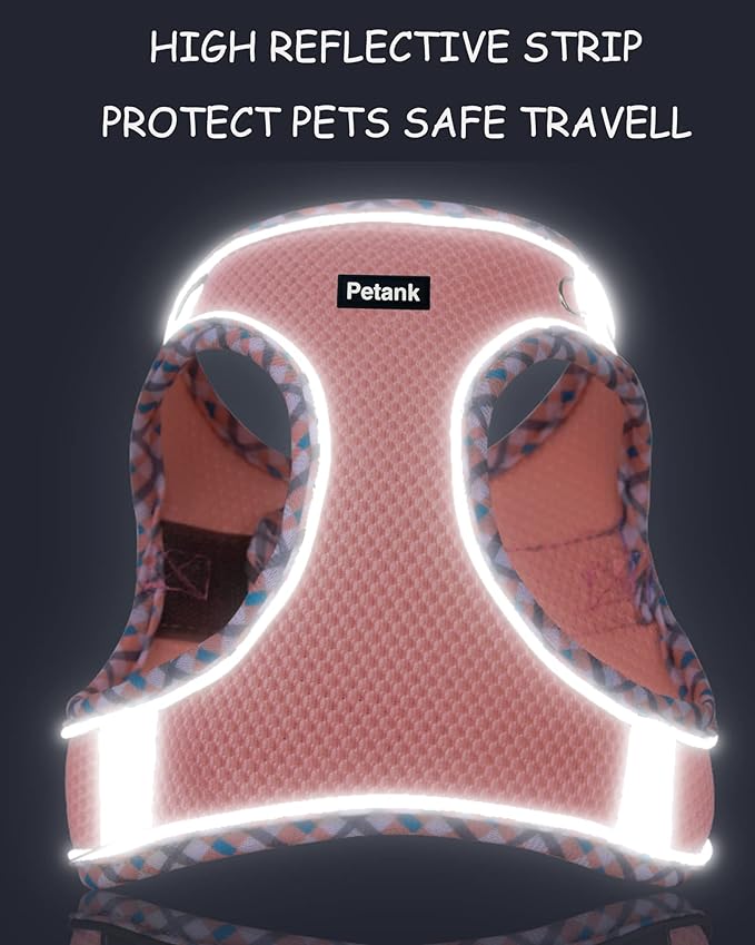 Petank Dog Harness for Small Medium Dogs No Pull, Puppy Harness and Leash Set, Step in Dog Harness for Walking, Running, Training(Black, S)