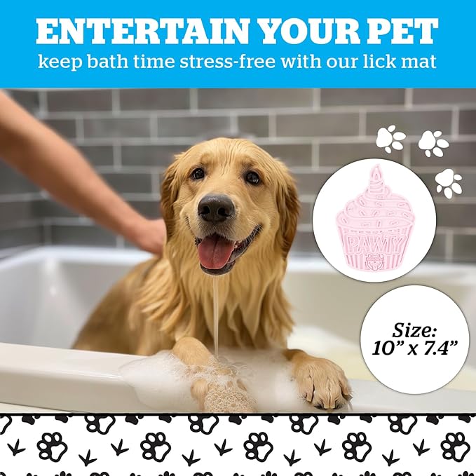 BigMouth Inc Cupcake Lick Mat for Pets - Non-Slip Durable Dog and Cat Lick Pad - Perfect for Anxious Pets and Distraction During Grooming or Bathing