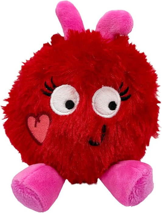 Huxley & Kent Plush Dog Toy w/Squeaker - Valentine's Day Power Plush Stuffed Toy for Dogs - Cute, Funny & Tough Toy for Small & Large Dogs - Fur Bug, One Size